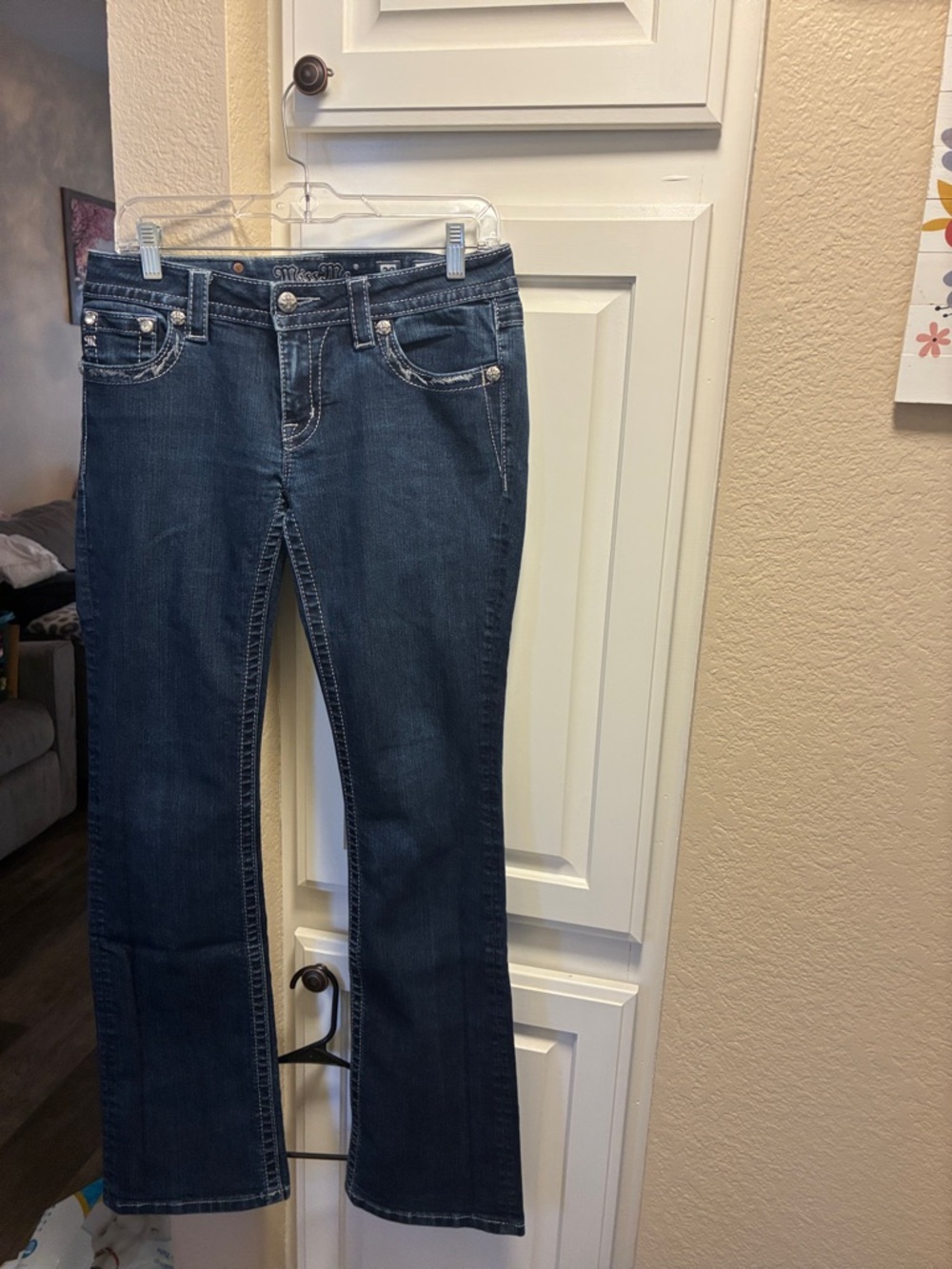 Miss Me signature Bootcut Jeans with embroidery and rhinestones